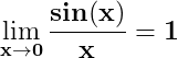 \dpi{150} \mathbf{\lim_{x\rightarrow 0}\frac{sin(x)}{x}=1}